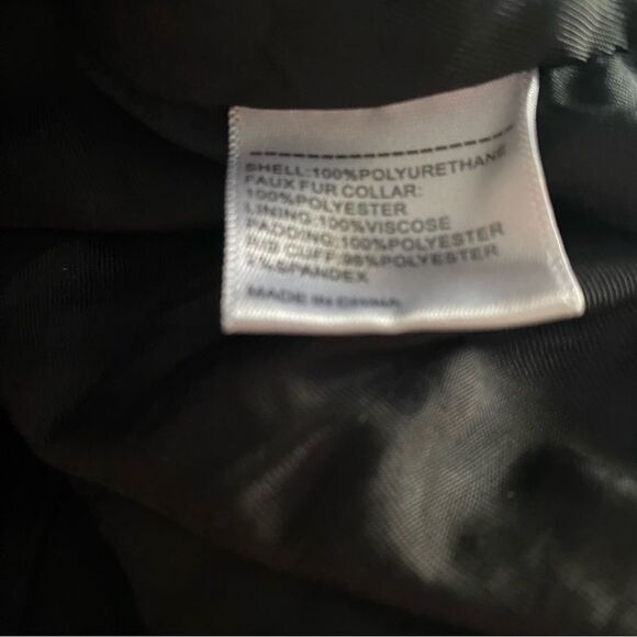 Sipos Black Faux Leather Bomber Jacket Size XS - Picture 7 of 7